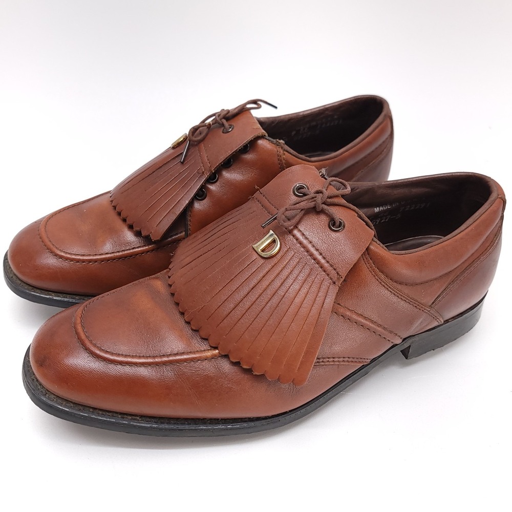 Dexter Golf Shoes Mens Size 9 Metal Cleat‎ Stud Vintage Brown Leather